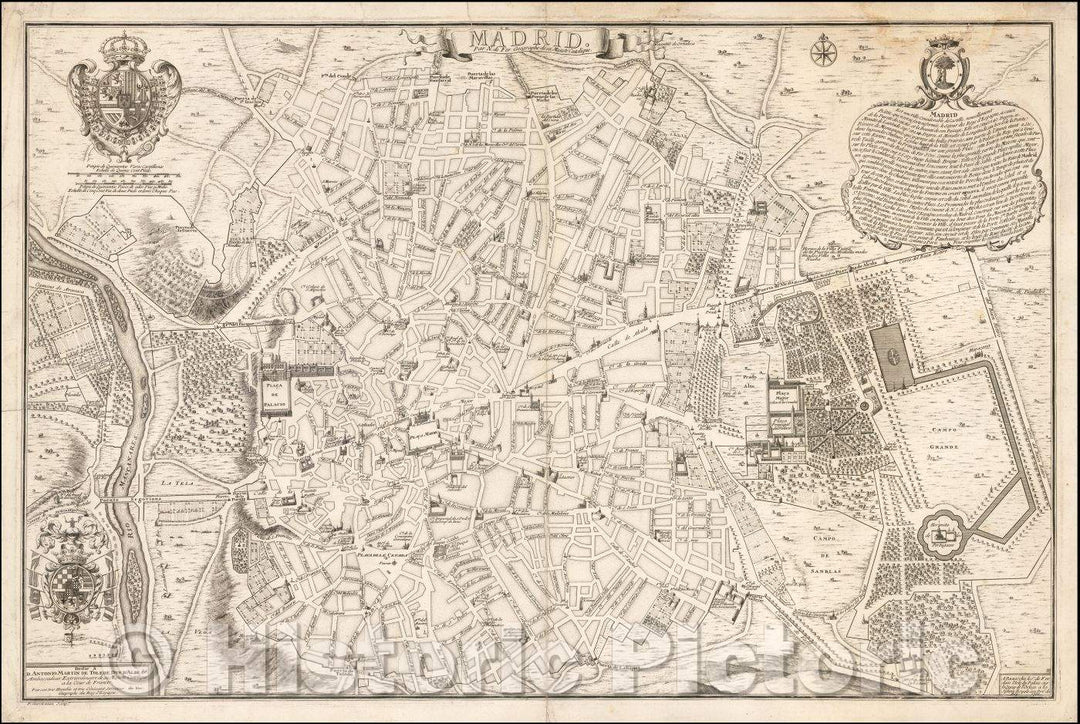 Historic Map - Madrid, 1705, Nicolas de Fer v2