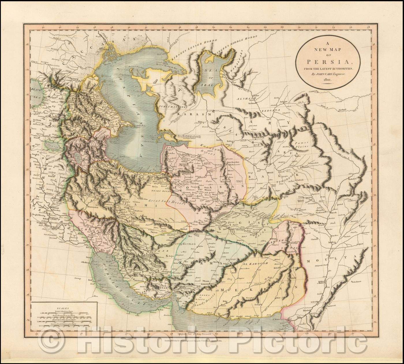 Historic Map - A New Map Of Persia, from the Latest Authorities, 1801, John Cary - Vintage Wall Art