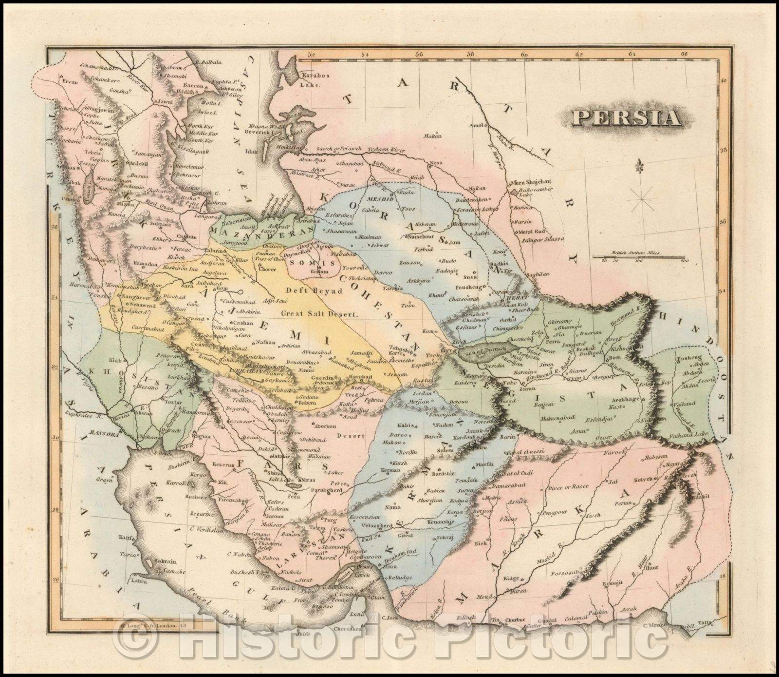 Historic Map - Persia, 1823, Fielding Lucas Jr. v1