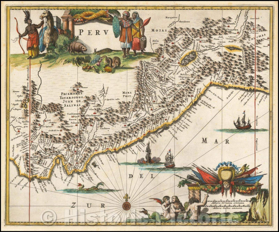 Historic Map - Peru, South America, 1671, John Ogilby v1