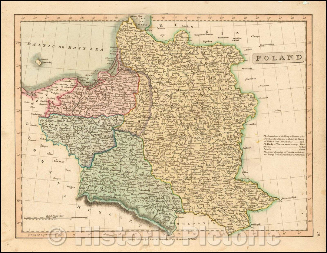 Historic Map - Poland, 1809, Charles Smith - Vintage Wall Art