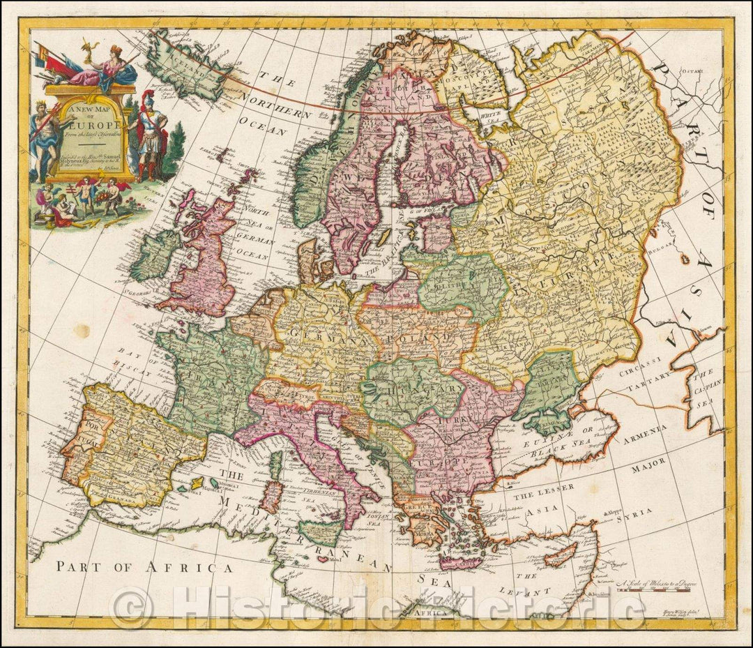 Historic Map - Europe From the latest Observations, 1721, John Senex - Vintage Wall Art