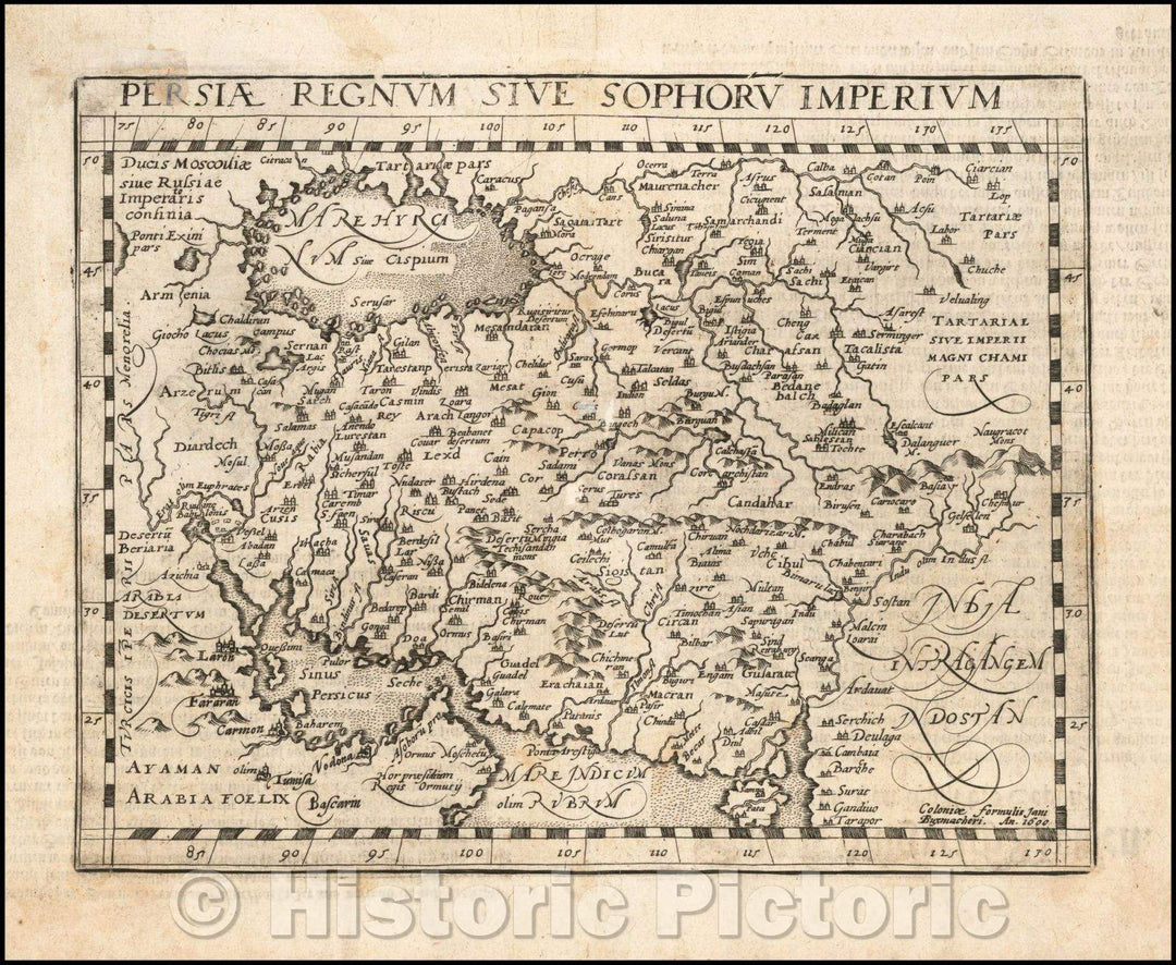 Historic Map - Persiae Regnum Sive Sophoru Imperium, 1600, Matthias Quad v1