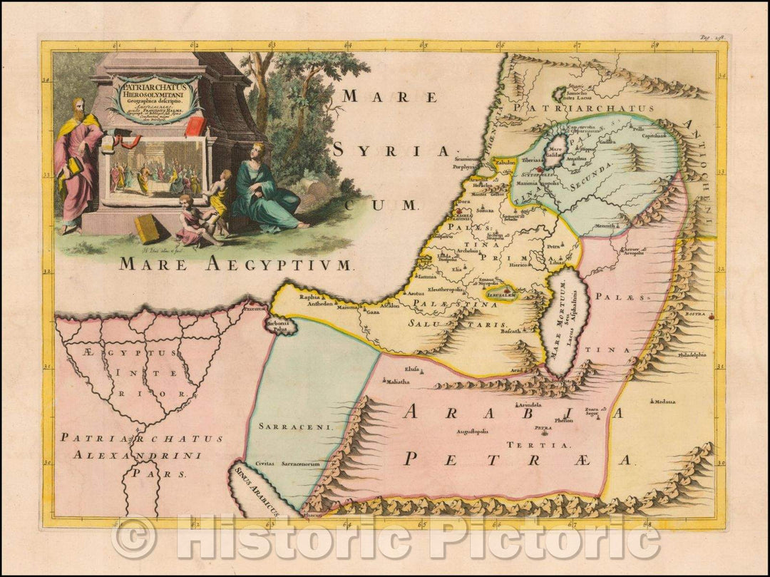 Historic Map - Patriarchatus Hierosolymitani Geographica descriptio/Francois Halma's Map of the Latin Patriarchate of Jerusalem, 1700, Francois Halma - Vintage Wall Art