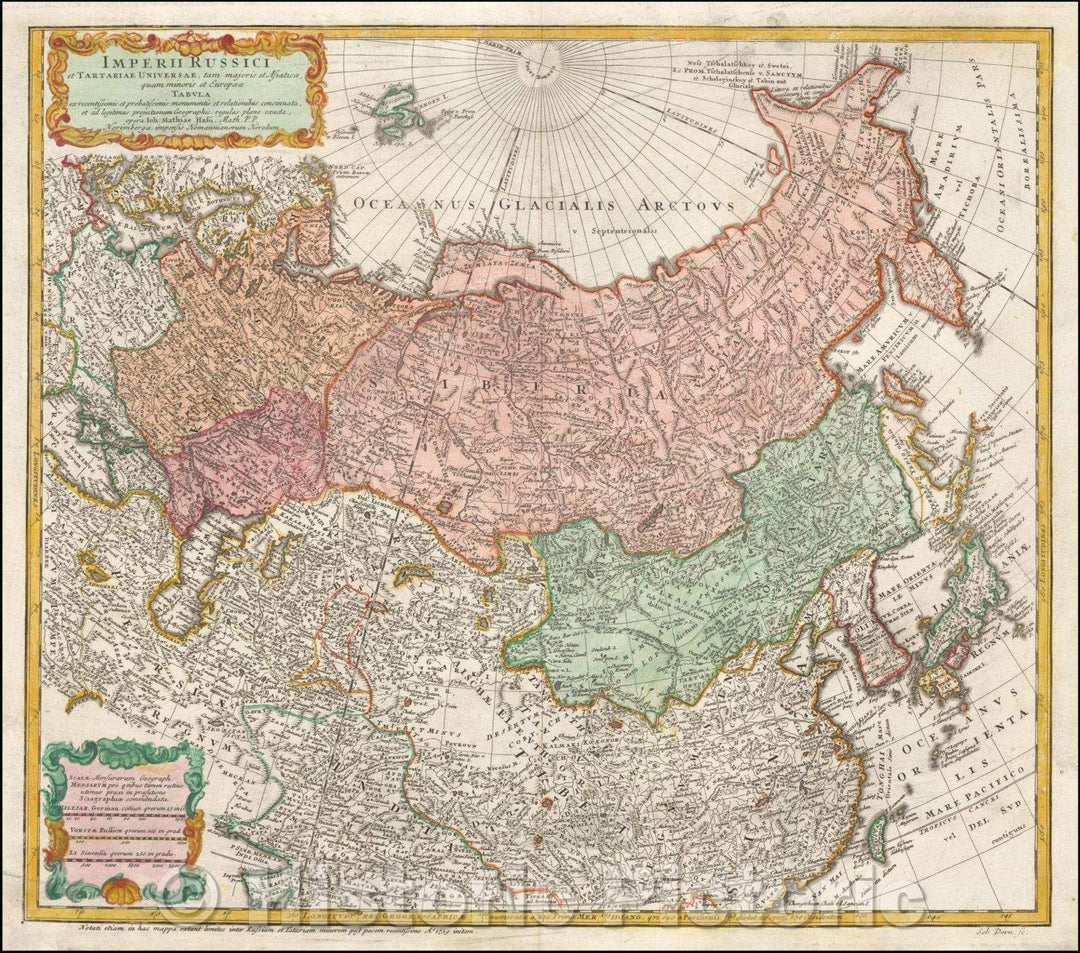 Historic Map - Imperrii Russici et Tartariae Universae/Map of Asian and European Russia, 1730, Homann Heirs - Vintage Wall Art