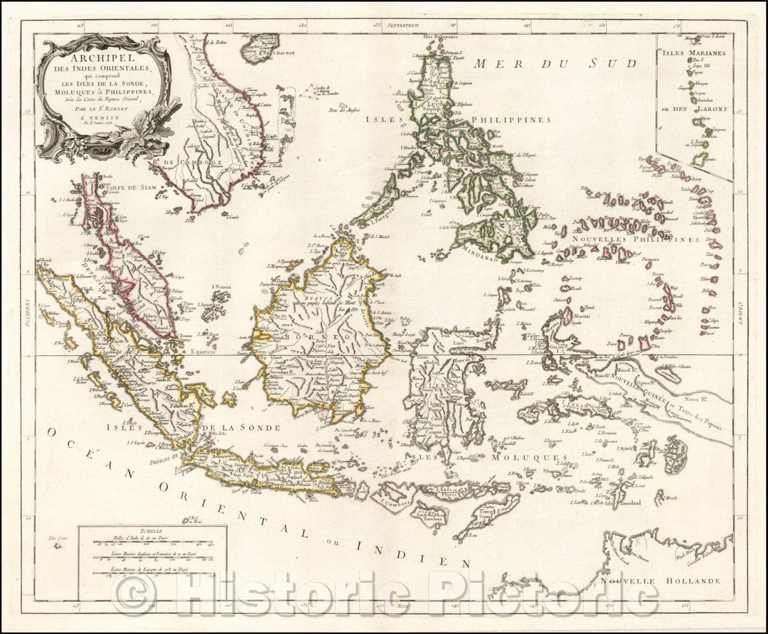 Historic Map - Archipel Des Indes Orientales, qui comprend Les Isles De La Sonde, Moluques et Philippines, tirees des Cartes du Neptune Oriental, 1778 - Vintage Wall Art