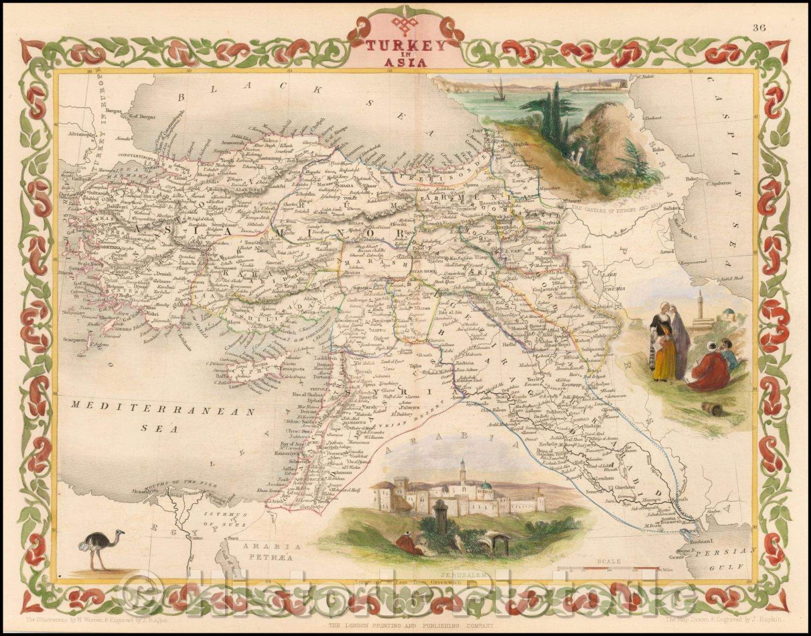 Historic Map - Turkey in Asia [with Cyprus], 1851, John Tallis v1