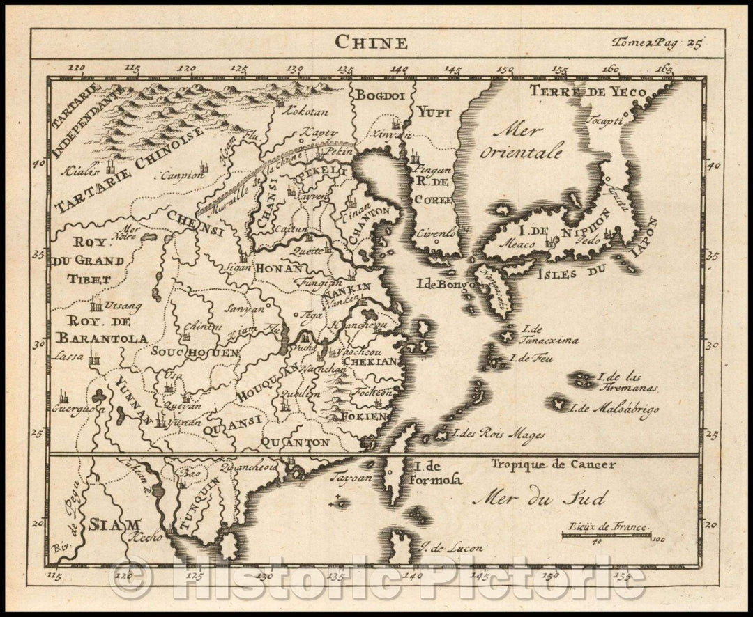 Historic Map - China, 1680, Anonymous - Vintage Wall Art