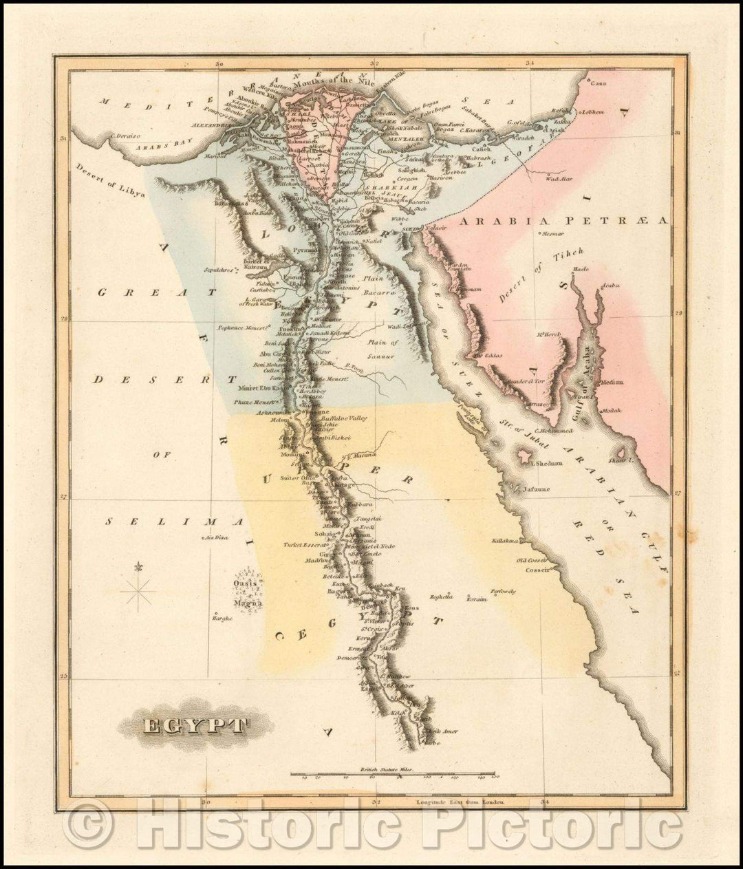 Historic Map - Egypt, 1823, Fielding Lucas Jr. v1