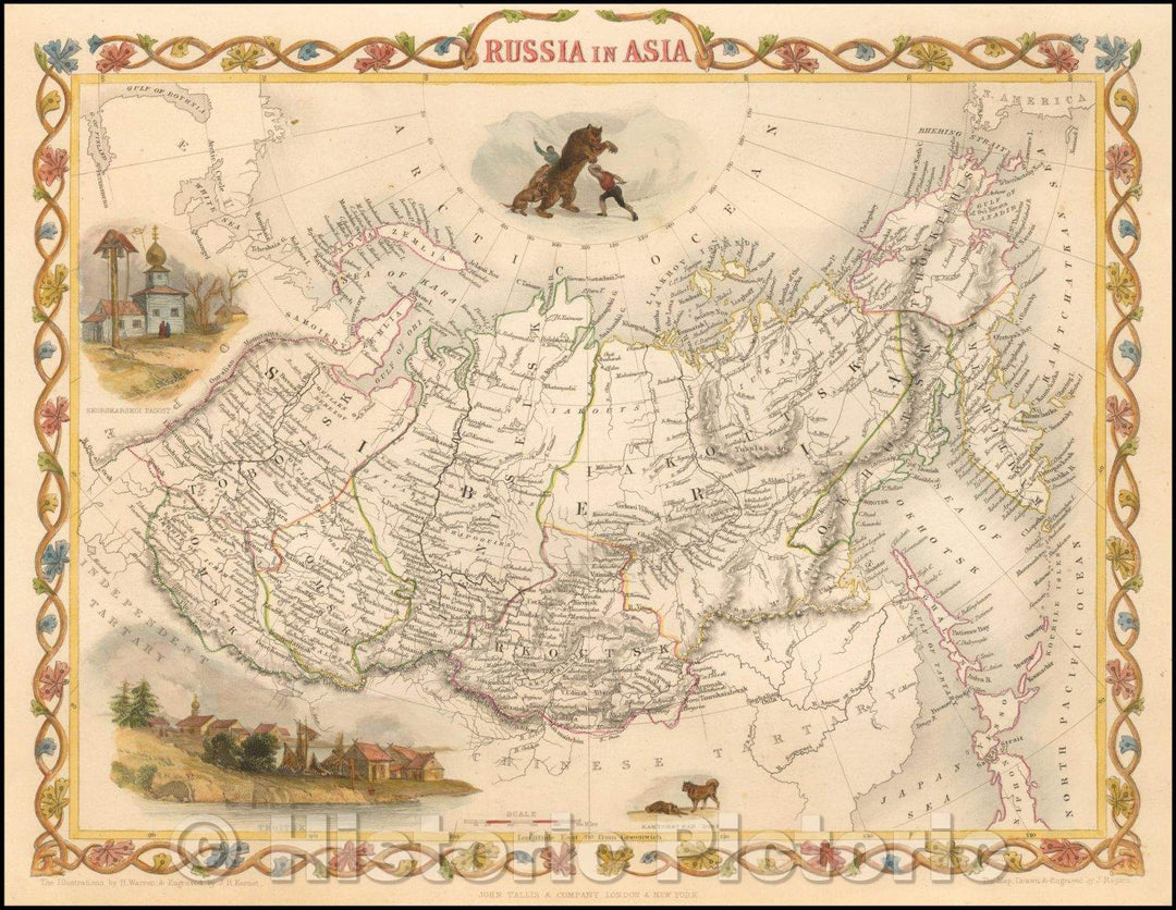 Historic Map - Russia in Asia, 1851, John Tallis v1