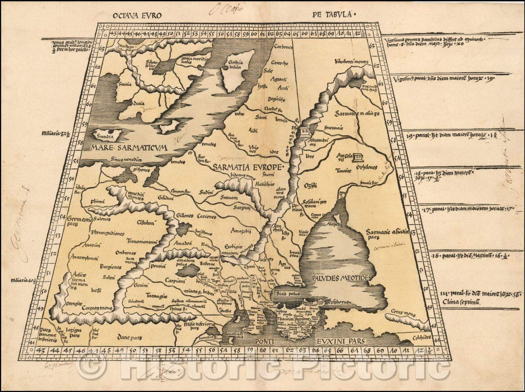 Historic Map - Octava Europe Tabula [Baltic, Scandinavia, Poland & Eastern Europe], 1513, Martin Waldseem?ller - Vintage Wall Art