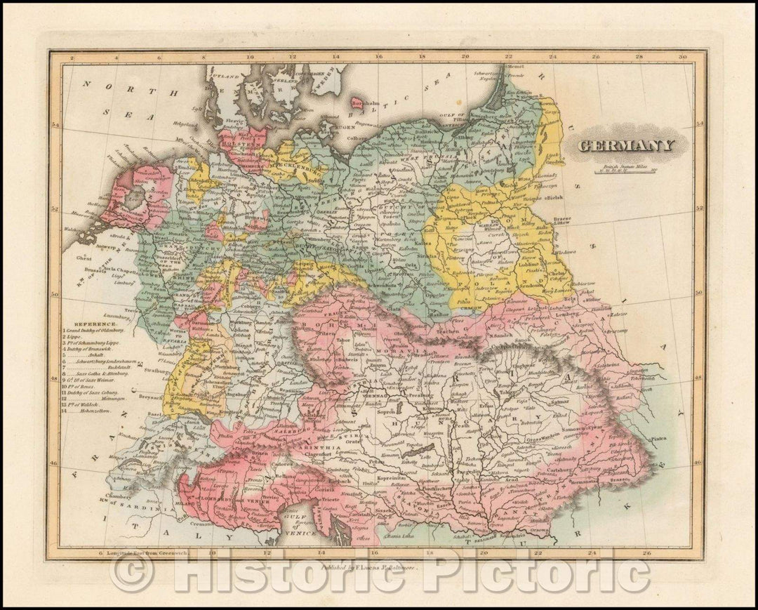 Historic Map - Germany, 1823, Fielding Lucas Jr. v1