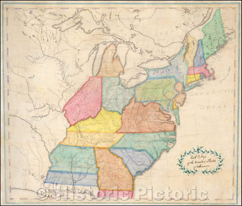 Historic Map - United States of America, 1805, Anonymous - Vintage Wall Art