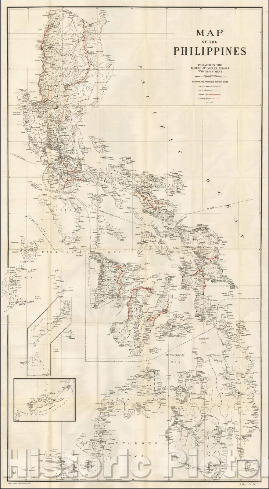 Historic Map - Map of the Philippines Prepared in the Bureau of Insular Affairs War Department, 1905, Andrew B. Graham - Vintage Wall Art