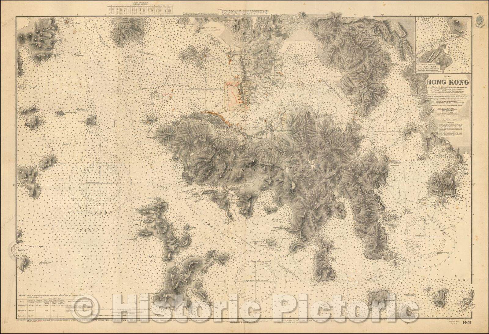 Historic Map - Hong Kong Surveyed, 1843, British Admiralty v1