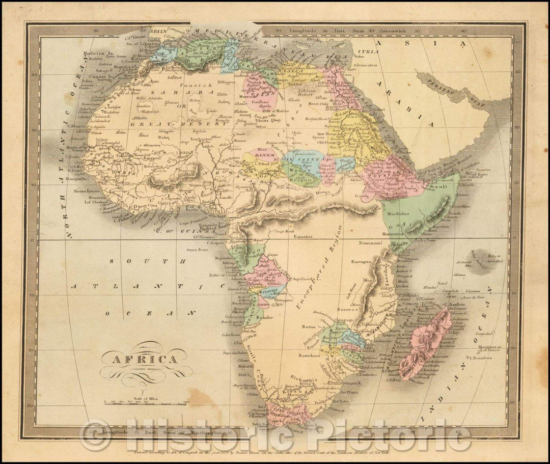 Historic Map - Africa, 1836, David Hugh Burr v2