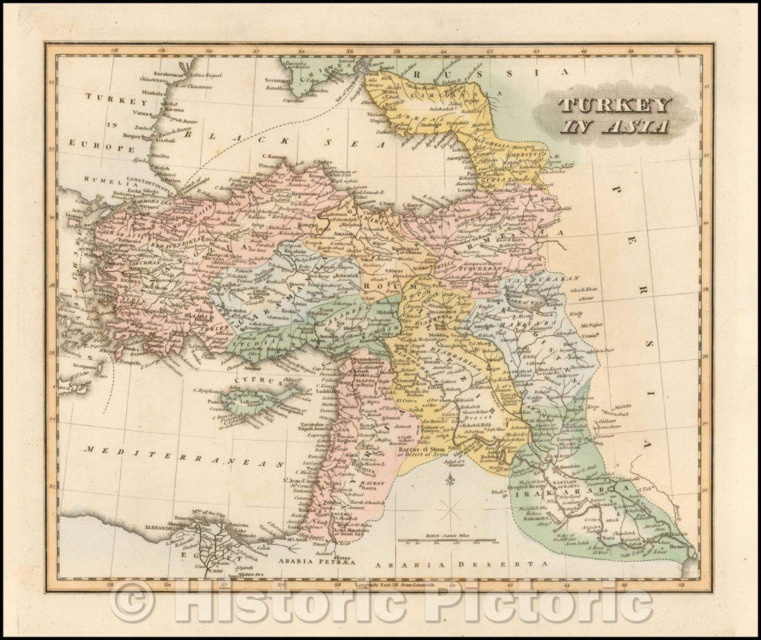 Historic Map - Turkey in Asia, 1823, Fielding Lucas Jr. v1