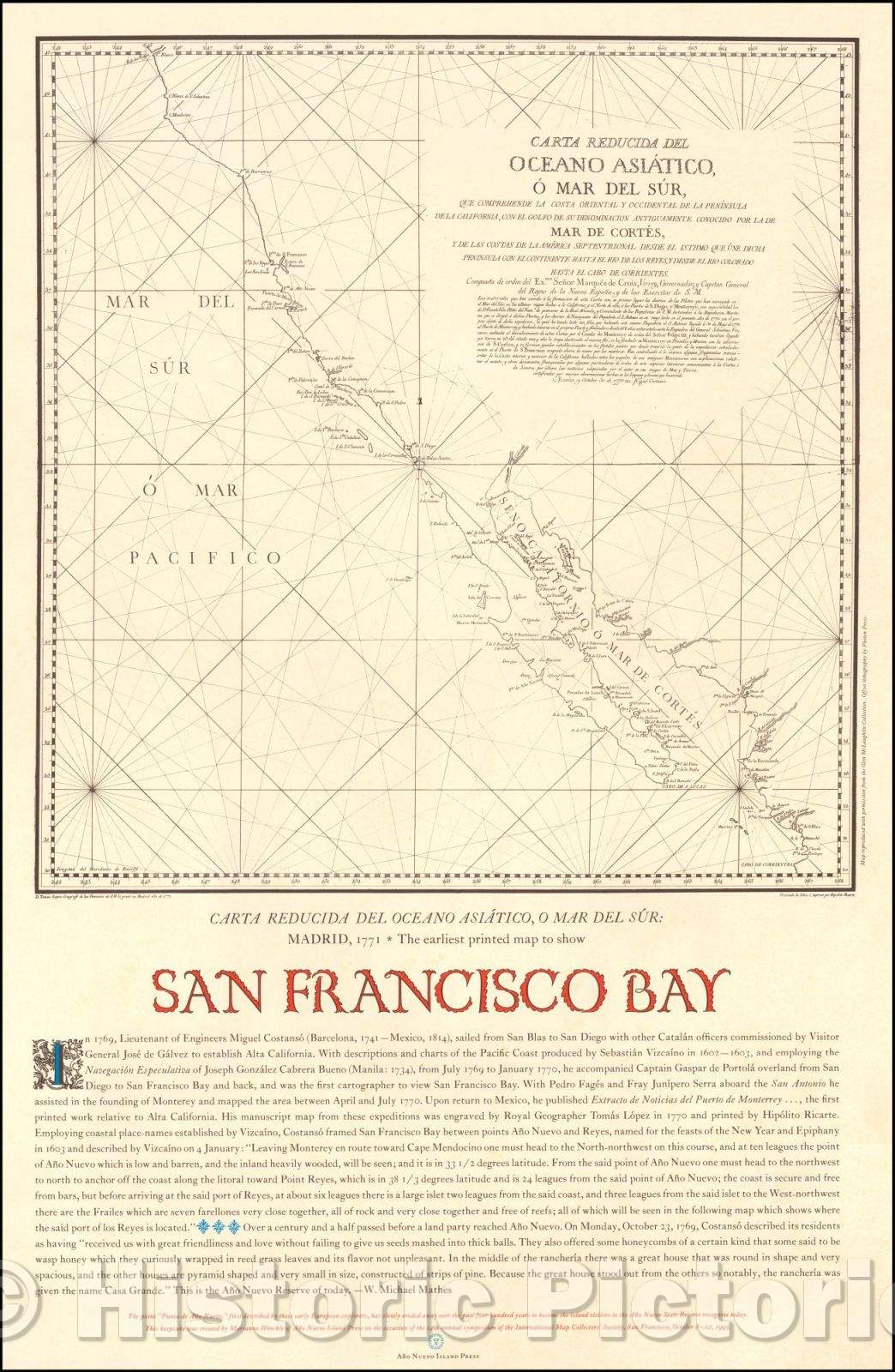 Historic Map - Carta Reducida Del Oceano Asiatico, O Mar Del Sur, 1771, - Vintage Wall Art