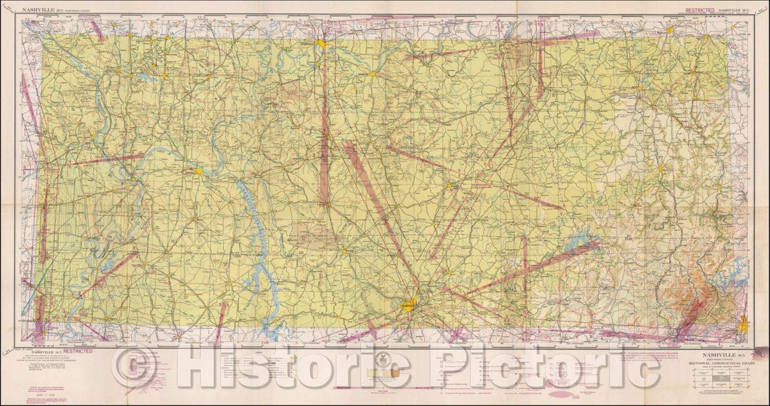 Historic Map - Nashville, 1945, U.S. Coast & Geodetic Survey - Vintage Wall Art