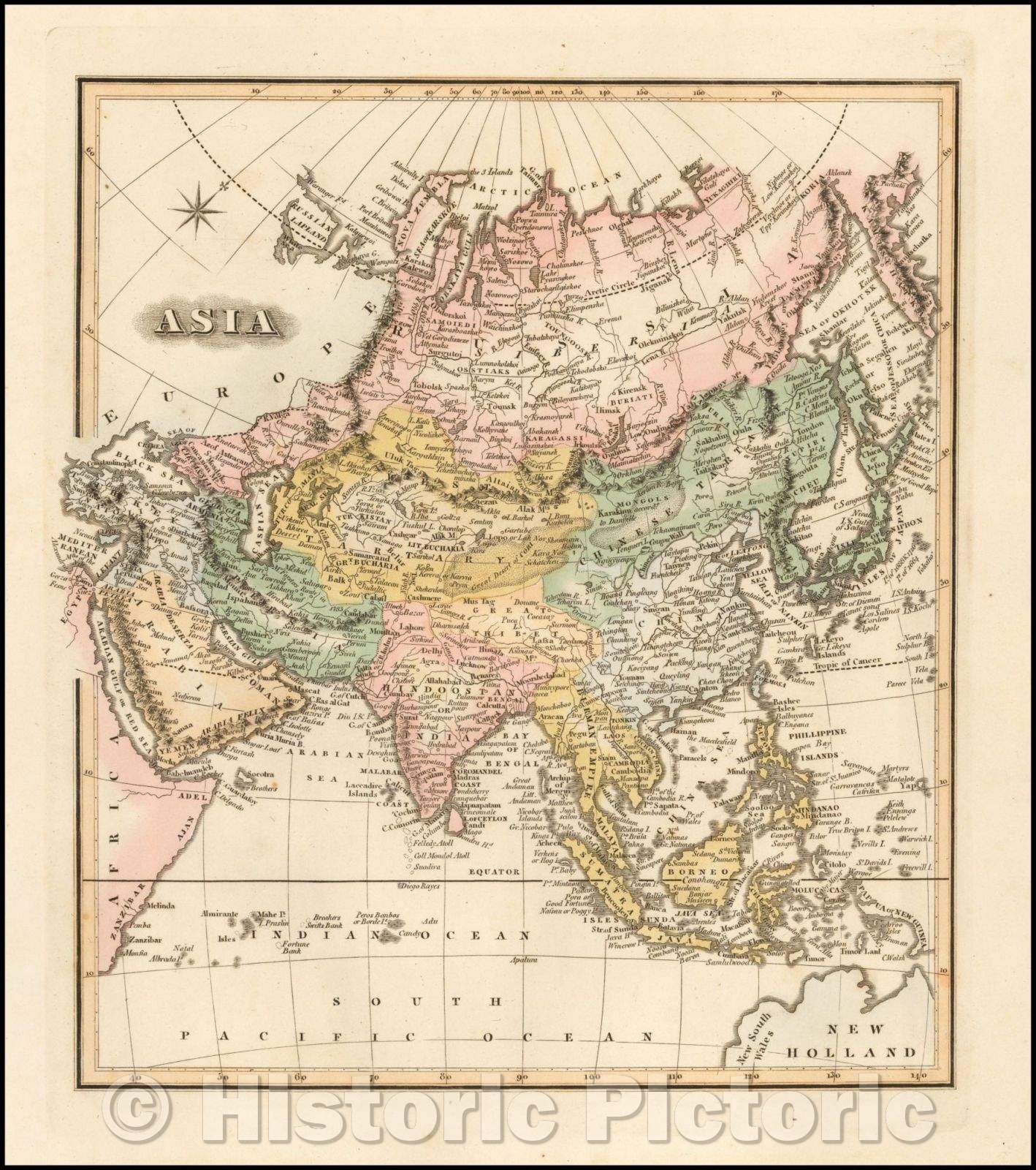 Historic Map - Asia, 1823, Fielding Lucas Jr. v1