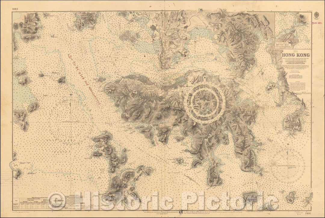 Historic Map - Hong Kong Surveyed, 1843, British Admiralty v2