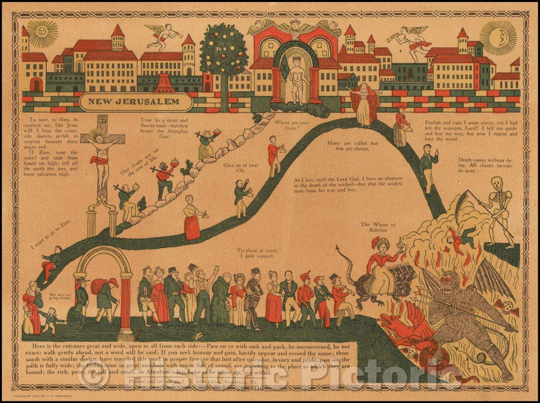 Historic Map - New Jerusalem, 1924, J. G. Struphar - Vintage Wall Art