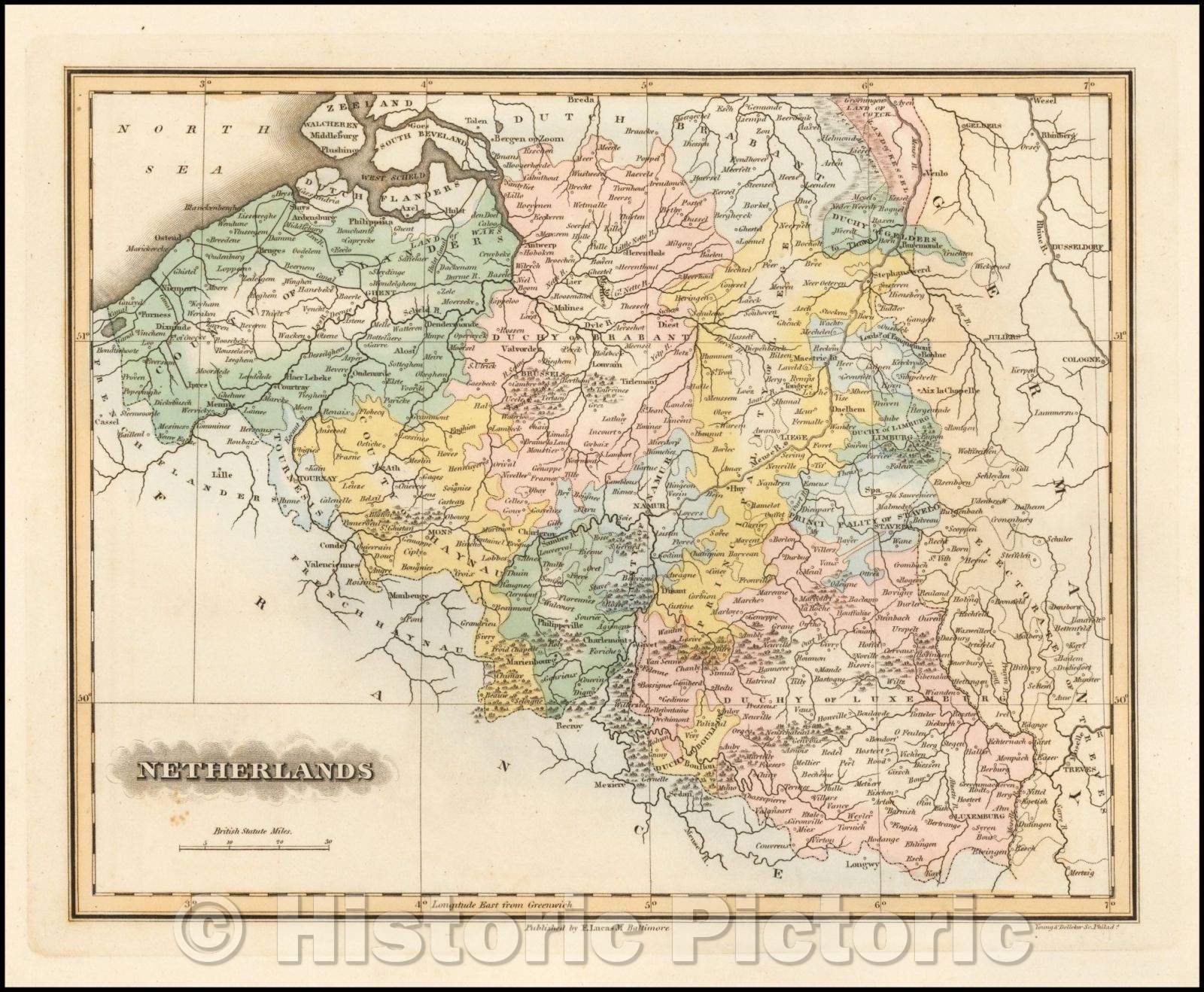 Historic Map - Netherlands, 1823, Fielding Lucas Jr. v1