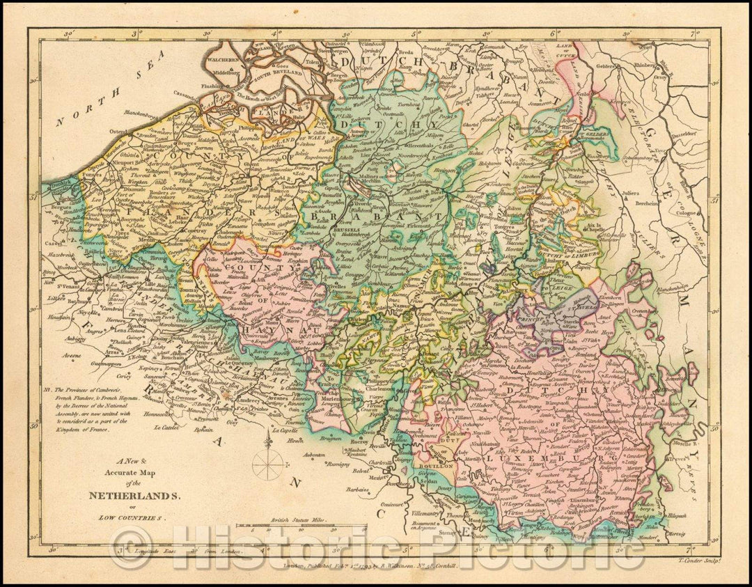 Historic Map - A New & Accurate Map of the Netherlands, 1794, Robert Wilkinson - Vintage Wall Art