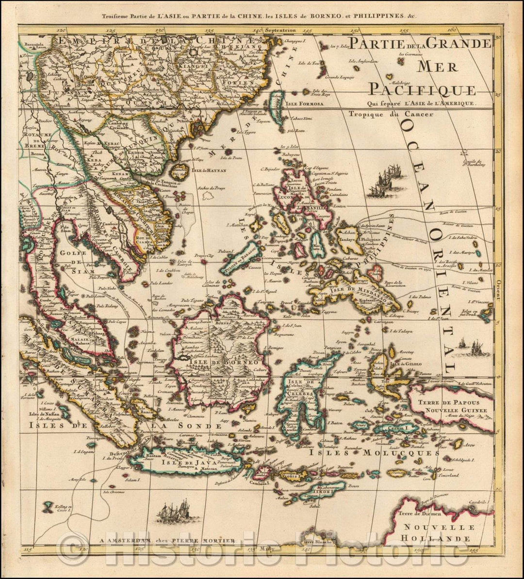 Historic Map - Troisieme Partie de L'Asie ou Partie de la Chine, les Isles de Borneo, et Philippine :: Southeast Asia and China, centered on Philippines, 1700 - Vintage Wall Art