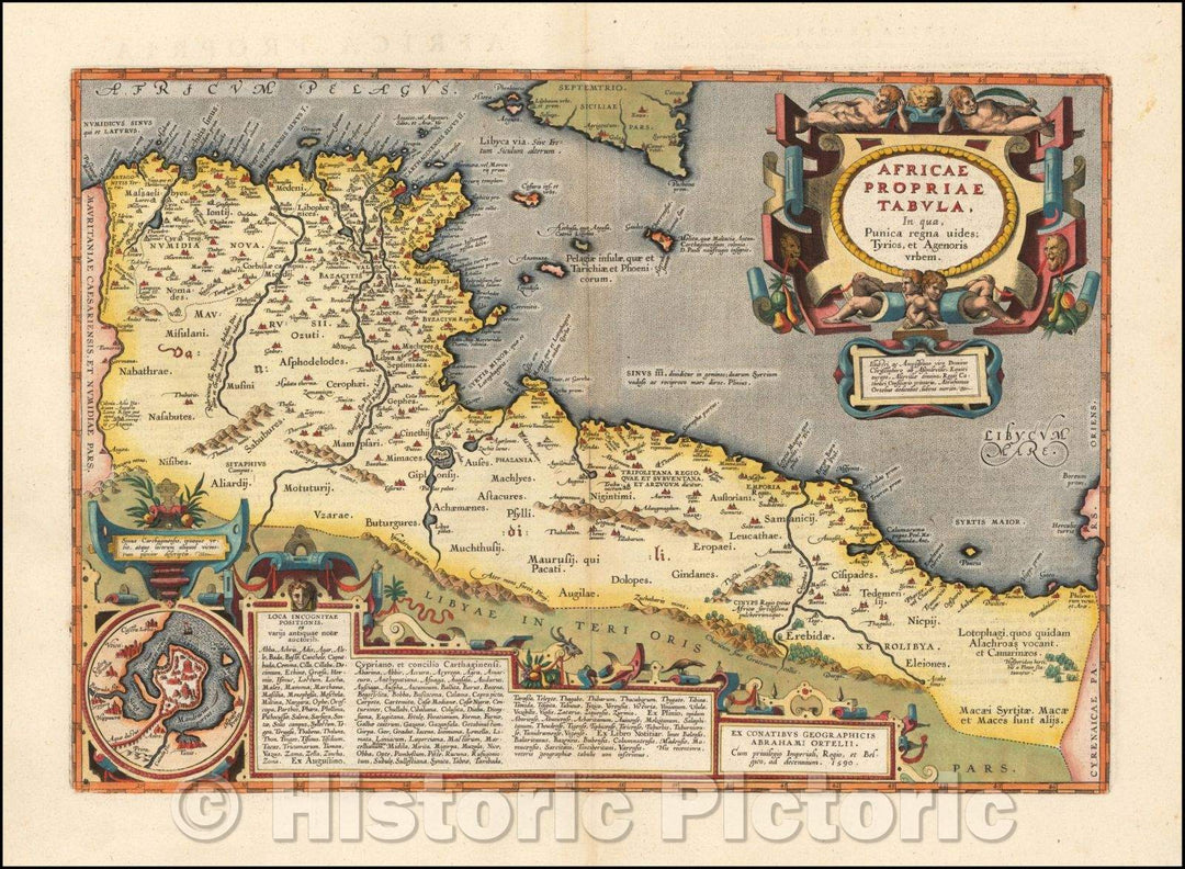 Historic Map - Africae Propriae Tabula In qua, Punica regna uides; Tyrios, et Agenoris urbem, 1624, Abraham Ortelius - Vintage Wall Art