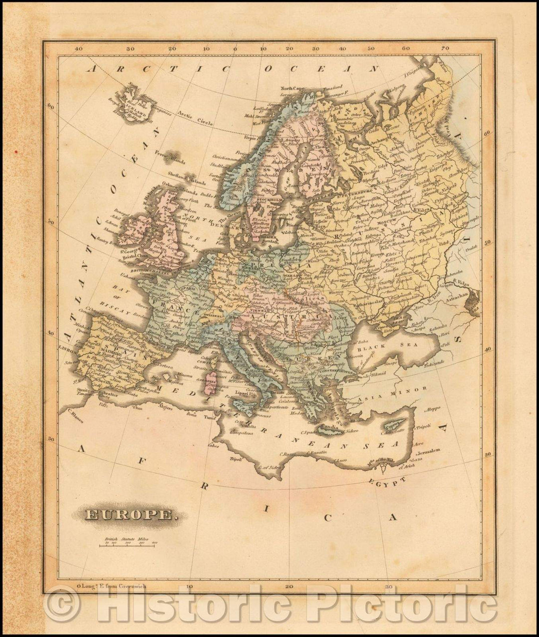 Historic Map - Europe, 1823, Fielding Lucas Jr. v2