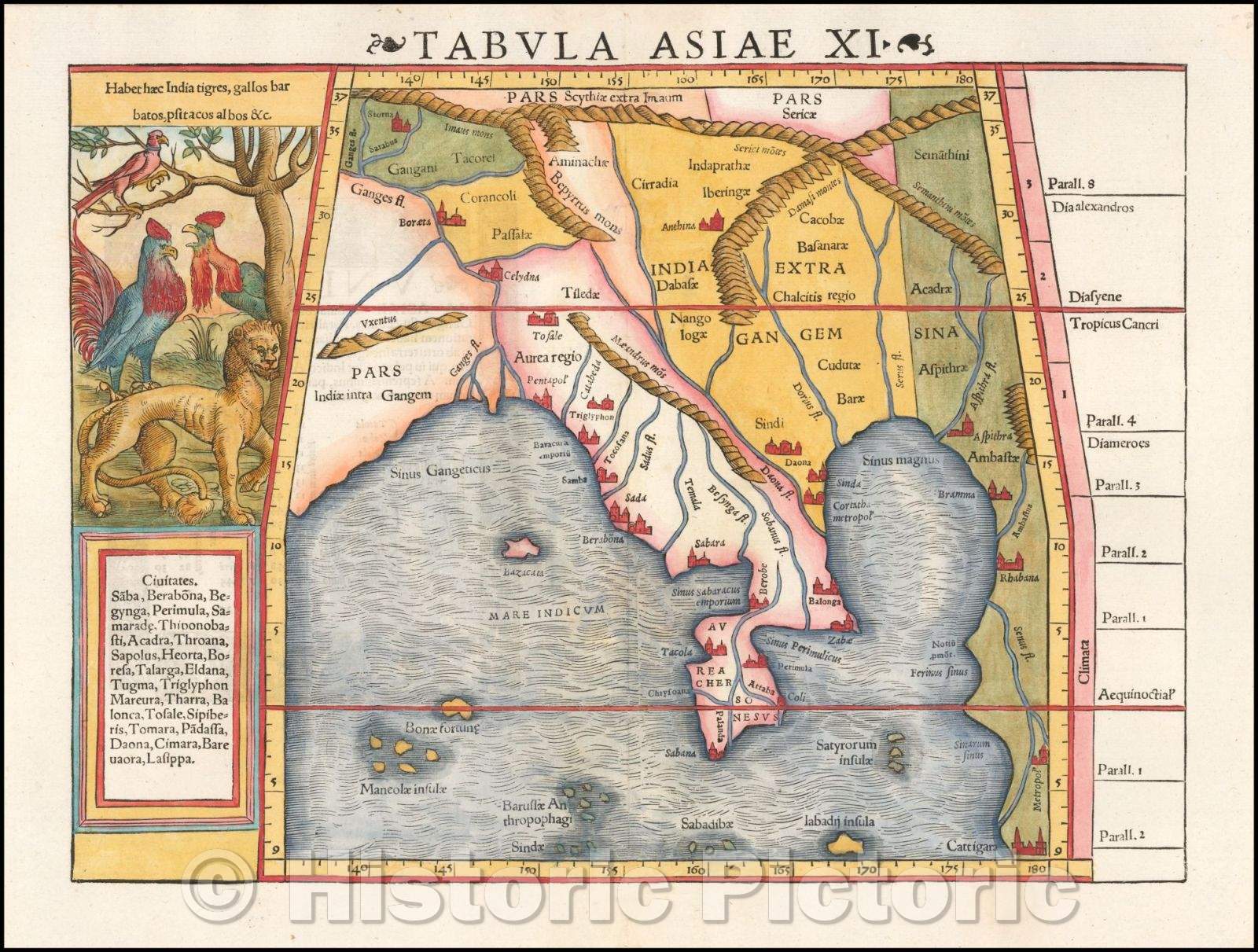 Historic Map - Tabula Asiae XI Southeast Asia, 1545, Sebastian M?nster - Vintage Wall Art