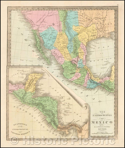 Historic Map - The United States of Mexico (Republic of Texas), 1836, David Hugh Burr v2
