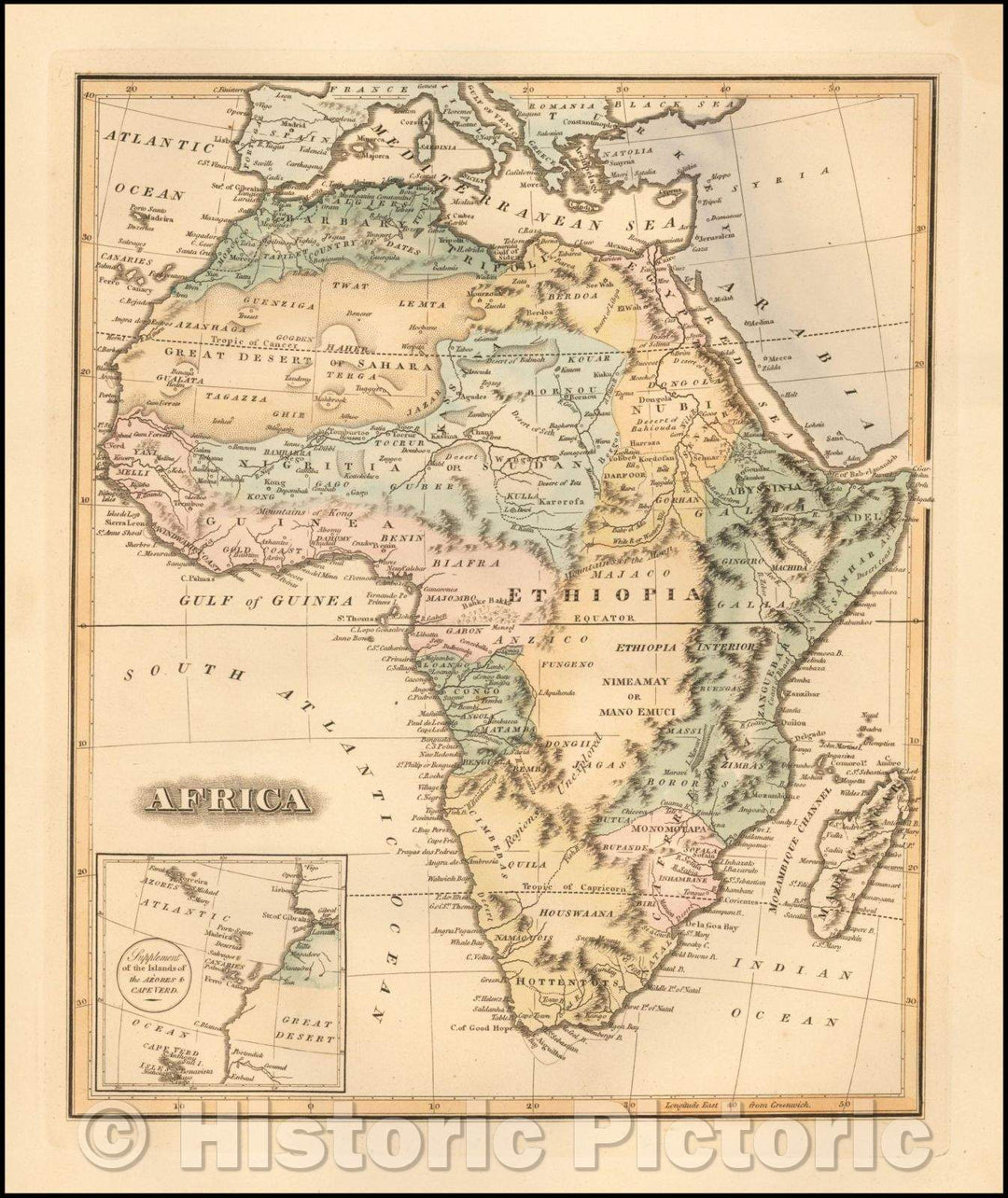 Historic Map - Africa, 1823, Fielding Lucas Jr. v2