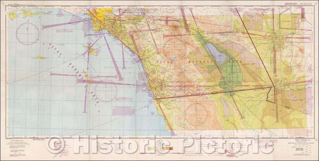 Historic Map - San Diego Q-2 Sectional Aeronatical Chart, 1948, U.S. Coast & Geodetic Survey - Vintage Wall Art