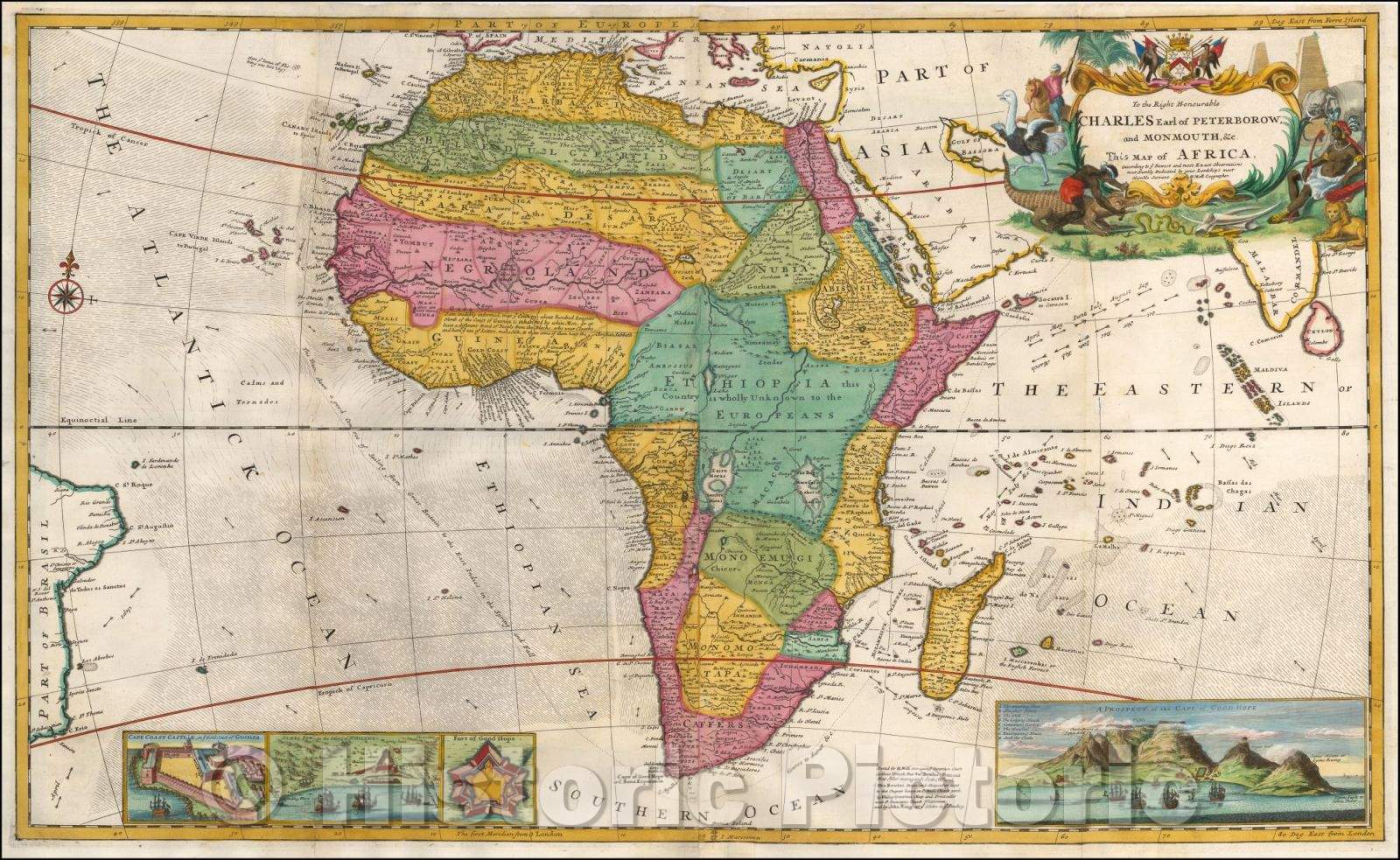 Historic Map - This Map of Africa, 1730, Herman Moll - Vintage Wall Art