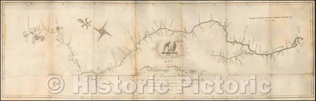 Historic Map - Map of the Mississippi River. From its Source to the Mouth of the Missouri: 1810, Zebulon Montgomery Pike - Vintage Wall Art