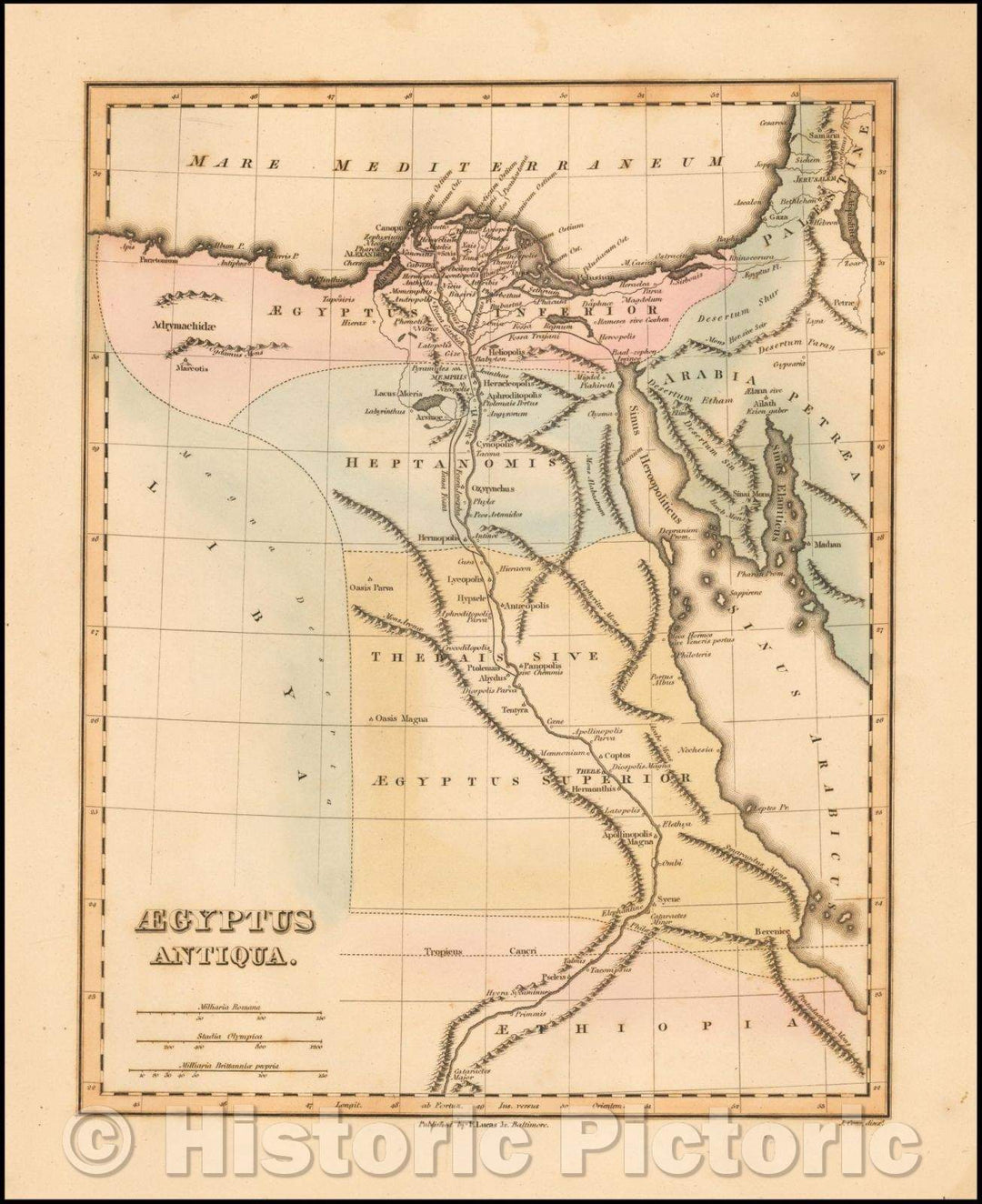 Historic Map - Aegyptus Antiqua, 1823, Fielding Lucas Jr. v2