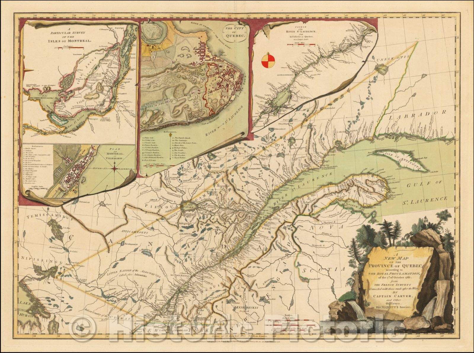 Historic Map - The Province of Quebec, 1776, Robert Sayer - Vintage Wall Art