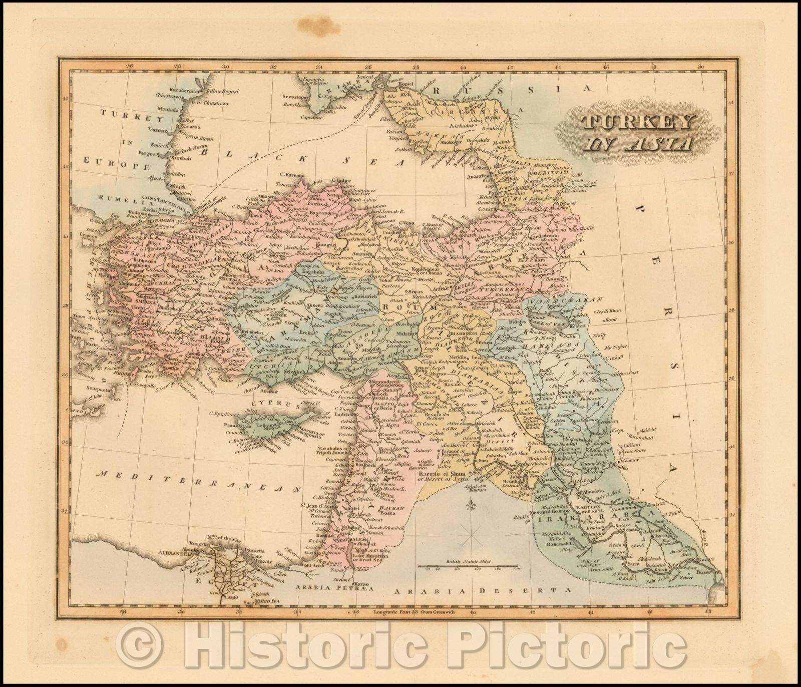 Historic Map - Turkey in Asia, 1823, Fielding Lucas Jr. v2