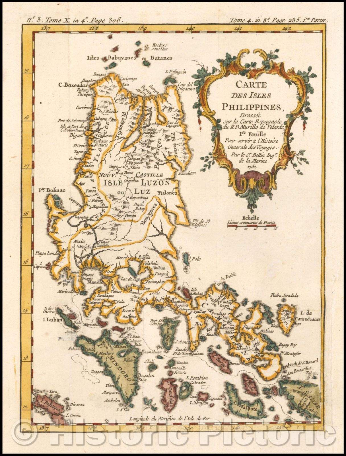 Historic Map - Carte Des Isles Philippines, Dressee sur la Carte Espagnole/Map of the Philippines, Batanes and Babuyanes to Mindonoro and Masbate,Luzon, 1757 - Vintage Wall Art