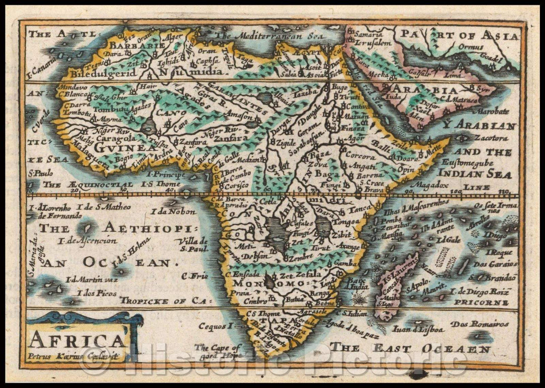 Historic Map - Africa, 1646, John Speed - Vintage Wall Art