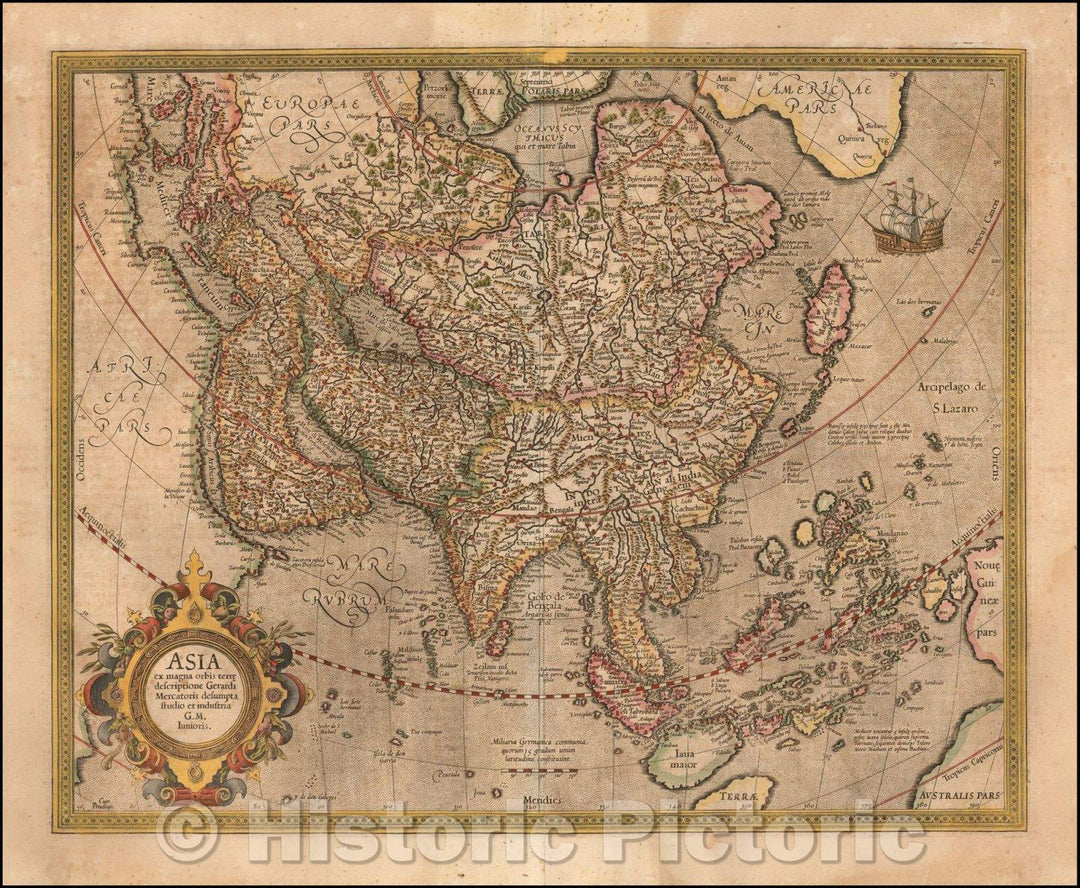 Historic Map - Asia ex magna orbis terre descriptionie Gerardi Mercatori Desumpta studio et industria, 1610, Gerhard Mercator v1