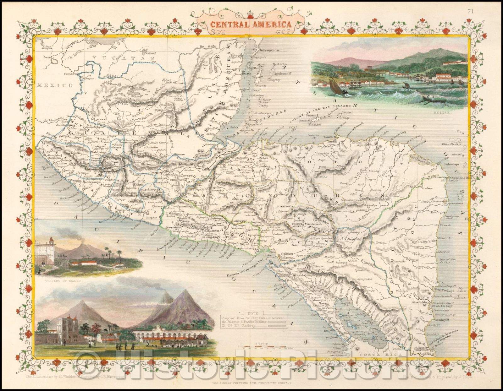 Historic Map - Central America, 1851, John Tallis v1