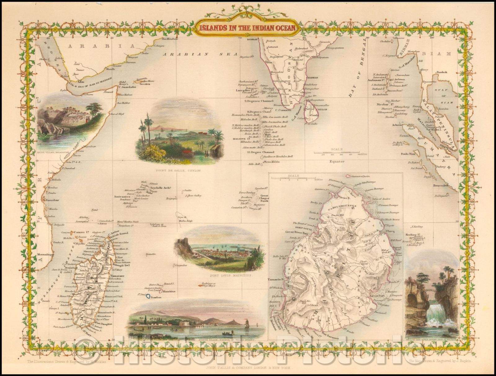 Historic Map - Islands in the Indian Ocean, 1851, John Tallis v1