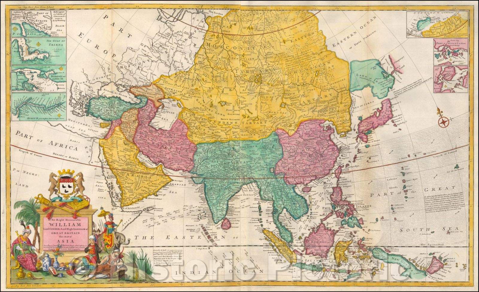 Historic Map - This Map of Asia according to ye Newest & Most Accurate Observations, 1730, Herman Moll v2