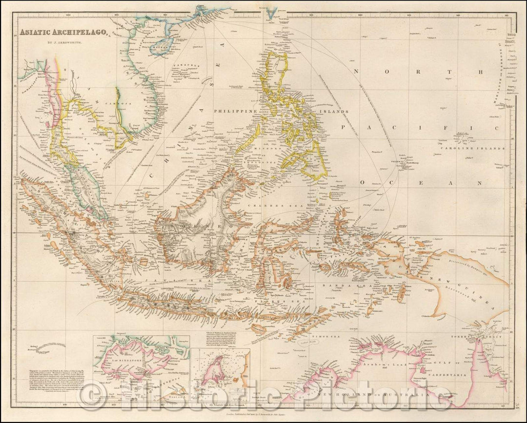 Historic Map - Asiatic Archipelago, 1848, John Arrowsmith - Vintage Wall Art