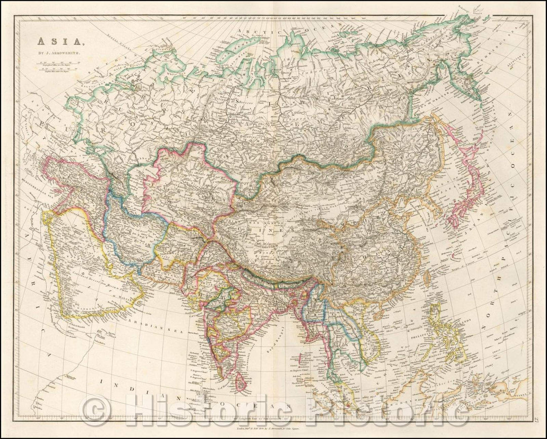 Historic Map - Asia, 1842, John Arrowsmith - Vintage Wall Art