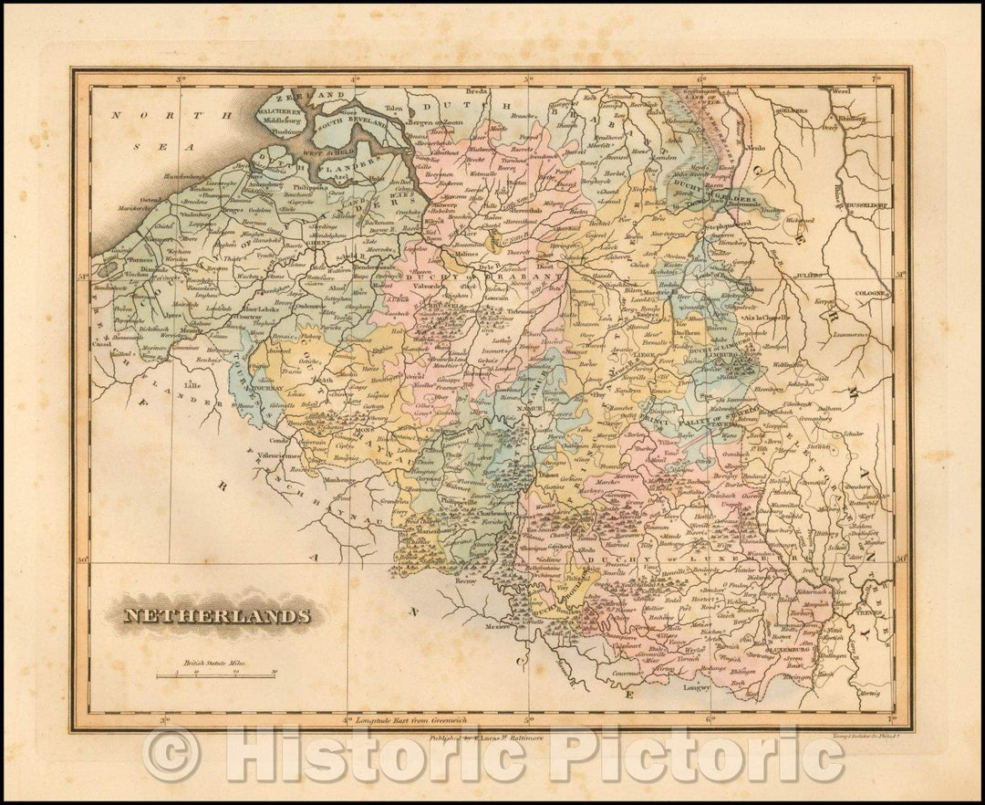 Historic Map - Netherlands, 1823, Fielding Lucas Jr. v2