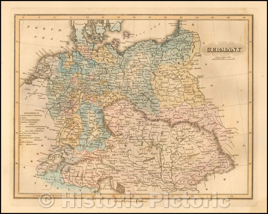 Historic Map - Germany, 1823, Fielding Lucas Jr. v2